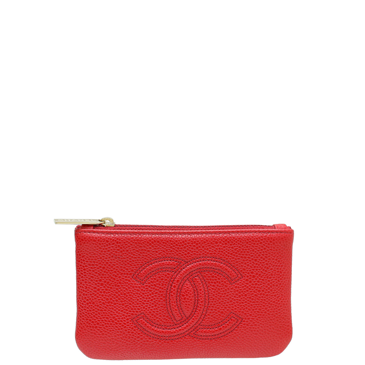 Chanel Red CC Mini O Case Timeless Zip Wallet-Chanel-THE CLOSET