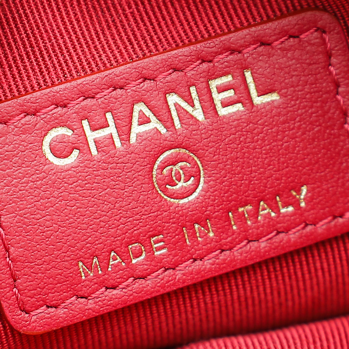 Chanel Red CC Mini O Case Timeless Zip Wallet