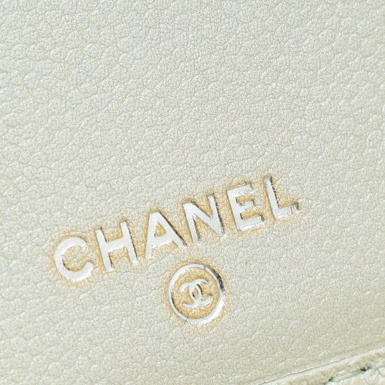 Chanel Metallic Champaign CC French Wallet