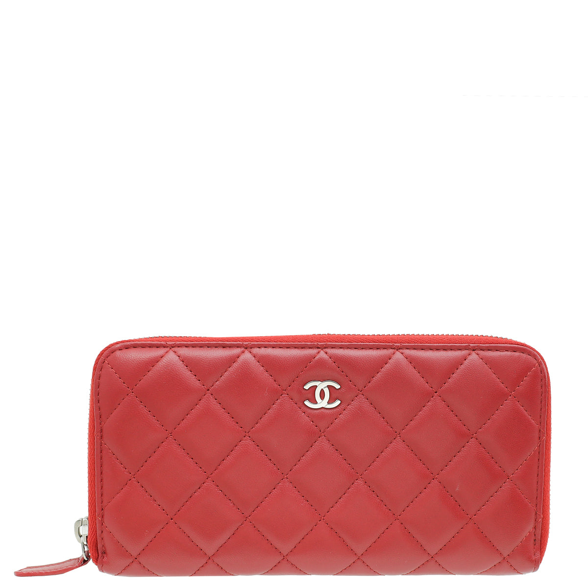 Chanel Red Classic Zip Around Long Wallet-Chanel-THE CLOSET