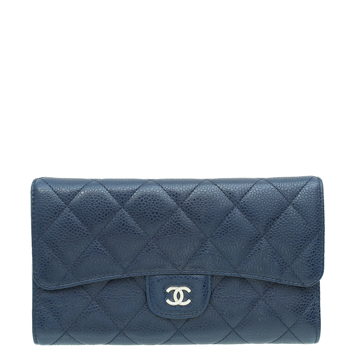 Chanel Blue Classic Flap Wallet