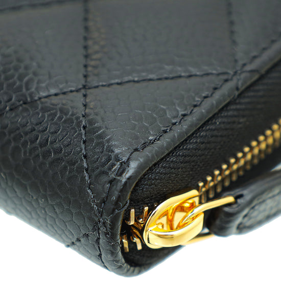 Chanel Black CC Zip Around Wallet
