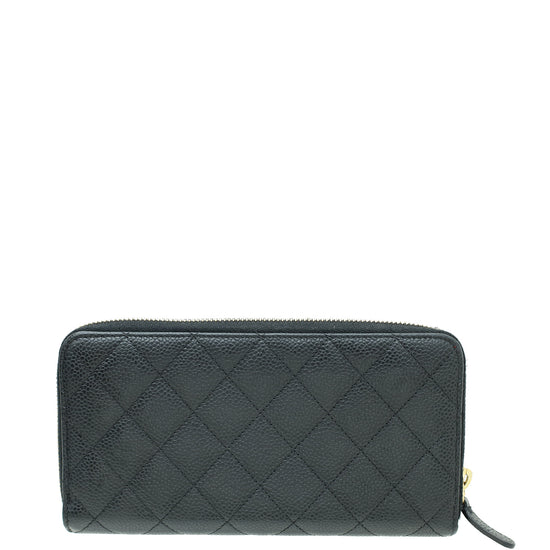 Chanel Black CC Classic Zip Around Wallet