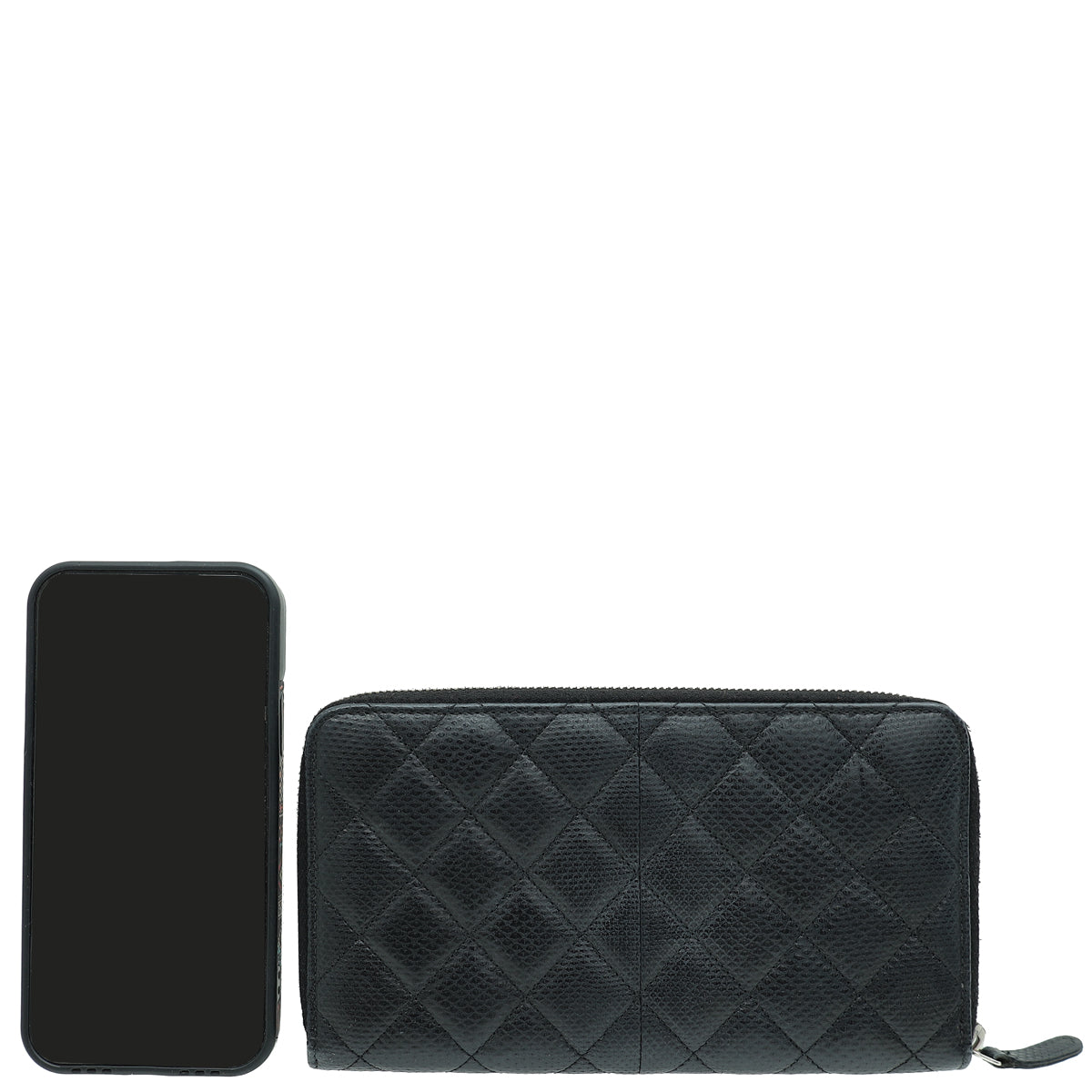 Chanel Black CC Classic Zip Large Karung Wallet-Chanel-THE CLOSET