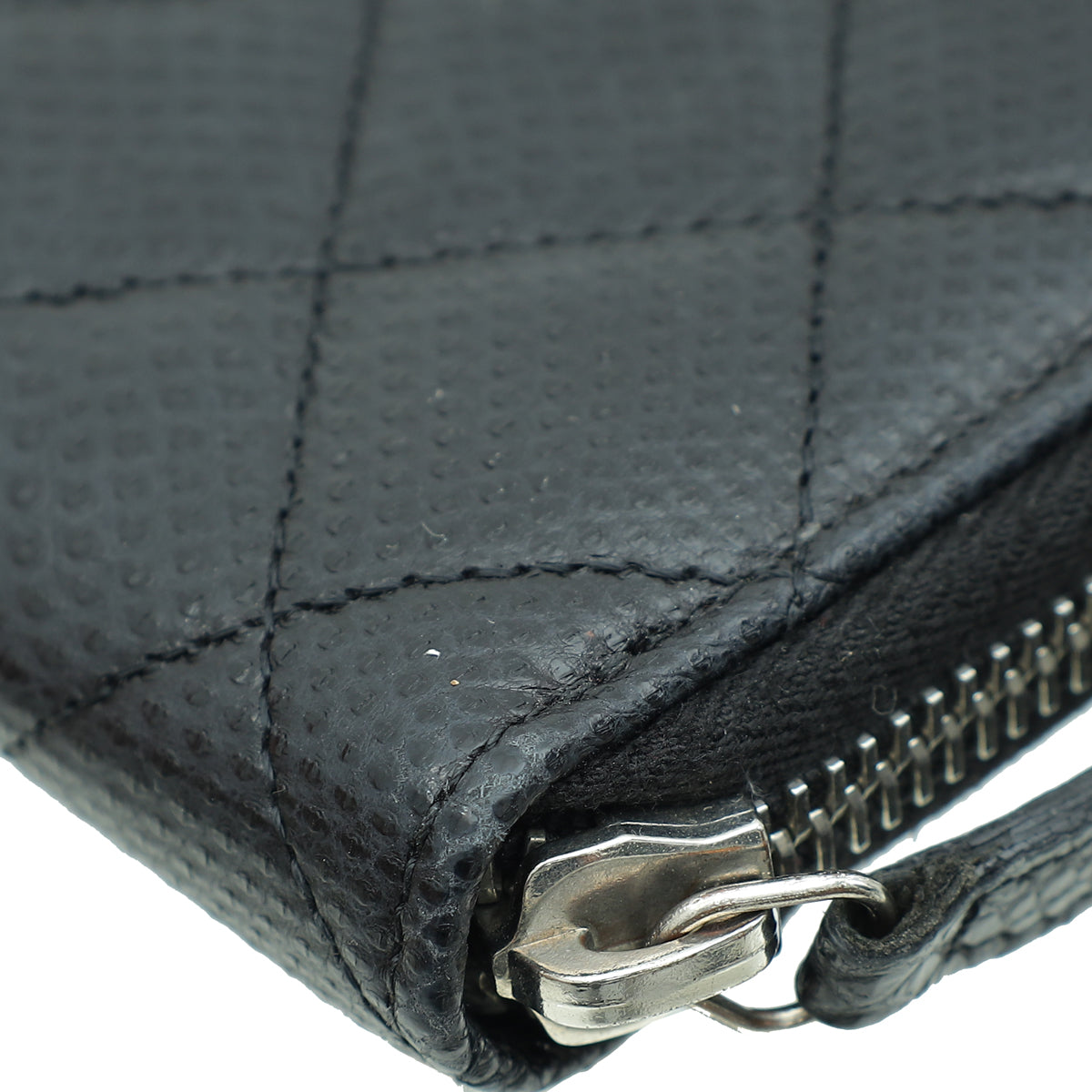 Chanel Black CC Classic Zip Large Karung Wallet