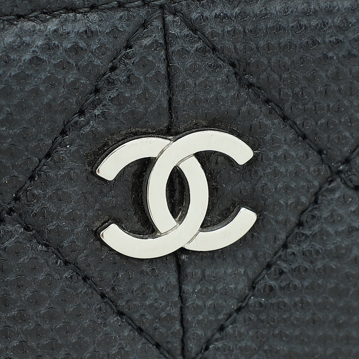 Chanel Black CC Classic Zip Large Karung Wallet