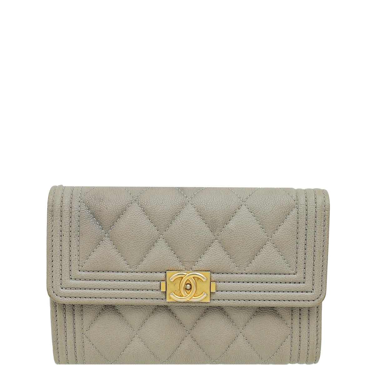Chanel Gray Boy Medium Wallet-Chanel-THE CLOSET