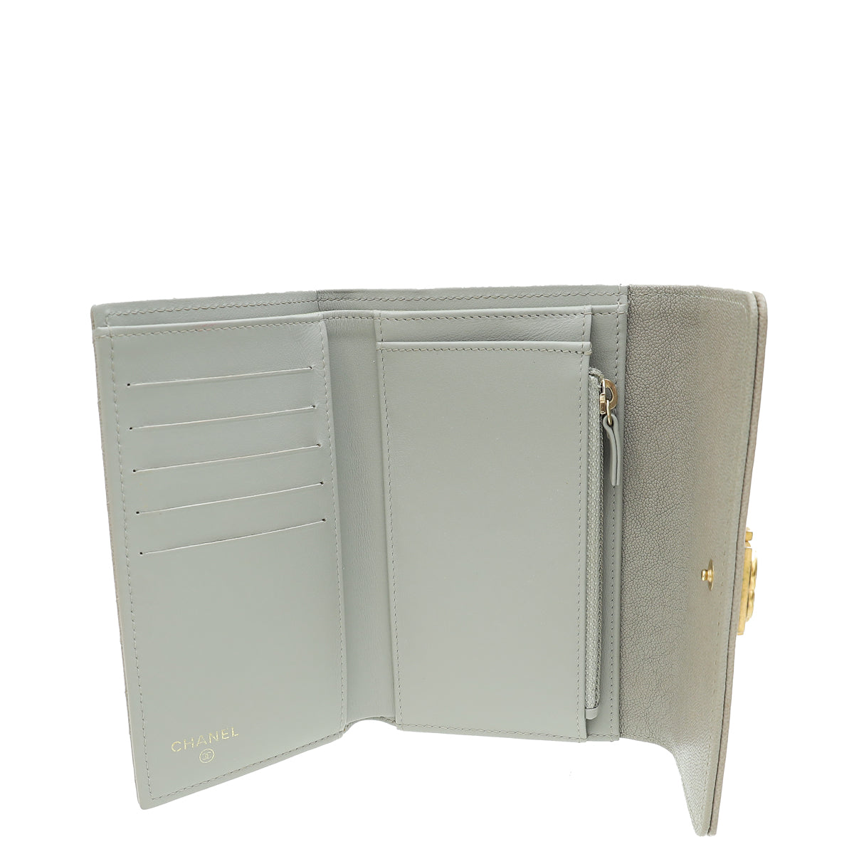 Chanel Gray Boy Medium Wallet