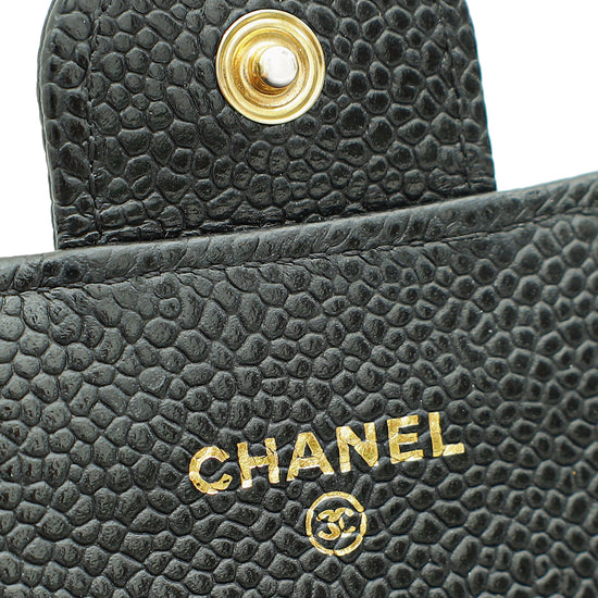 Chanel Black CC Classic Caviar Long Wallet