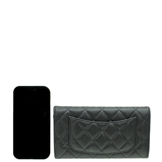 Chanel Black CC Classic Caviar Long Wallet