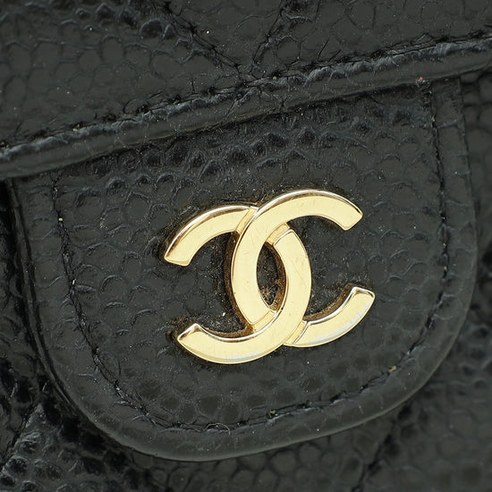 Chanel Black CC Classic Caviar Long Wallet