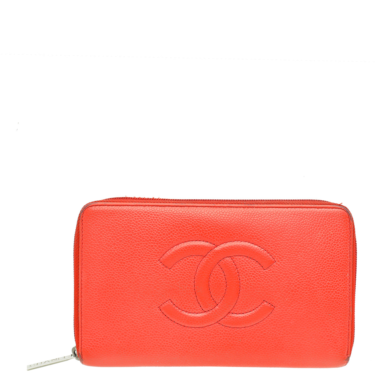 Chanel Coral Red Large Zip Around Organizer Wallet-Chanel-THE CLOSET