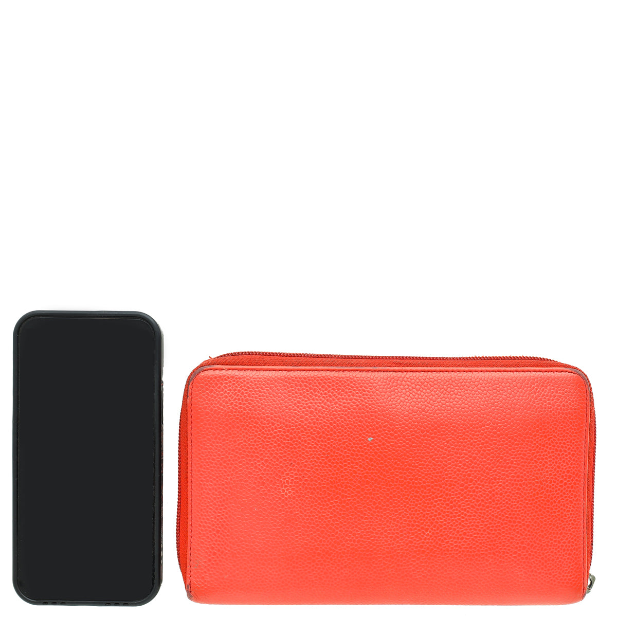 Chanel Coral Red Large Zip Around Organizer Wallet-Chanel-THE CLOSET