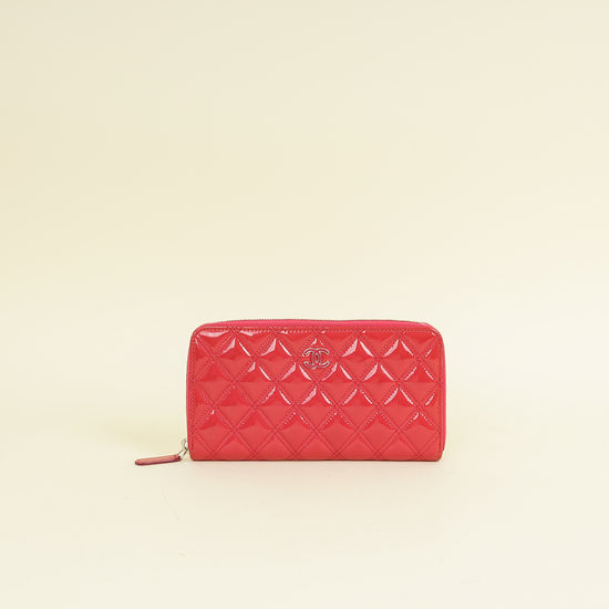 Chanel Fuchsia CC Zip Around Wallet