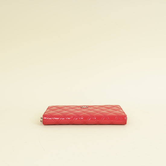 Chanel Fuchsia CC Zip Around Wallet
