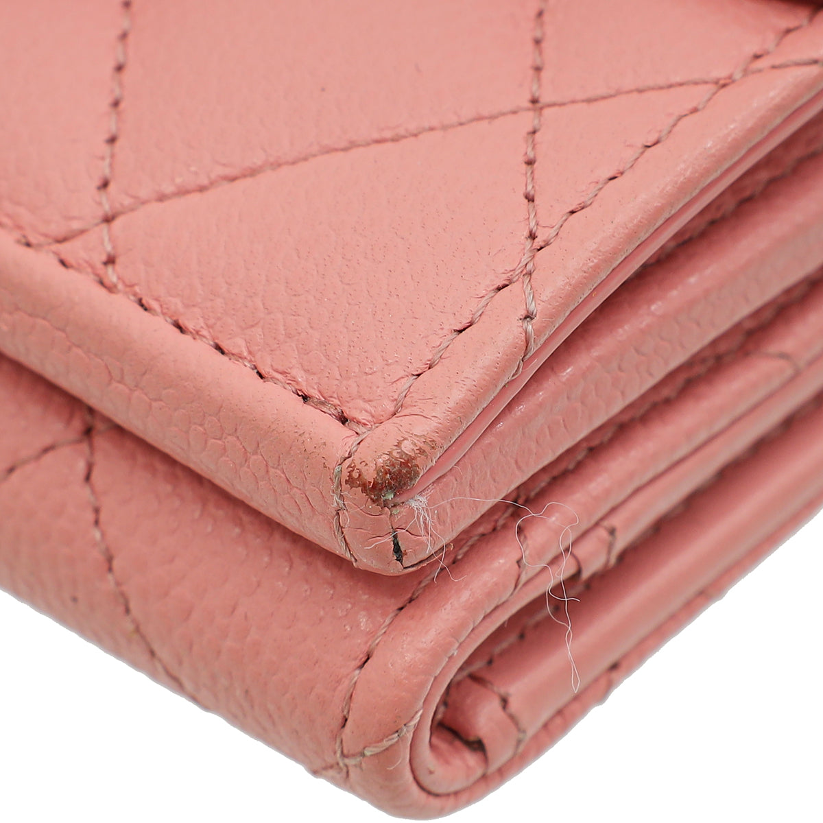 Chanel Light Pink CC Classic Small Flap Wallet