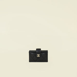 Chanel Black 5 Gusset Card Holder