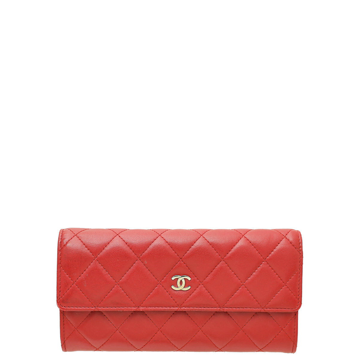 Chanel Red CC Classic Long Flap Wallet-Chanel-THE CLOSET