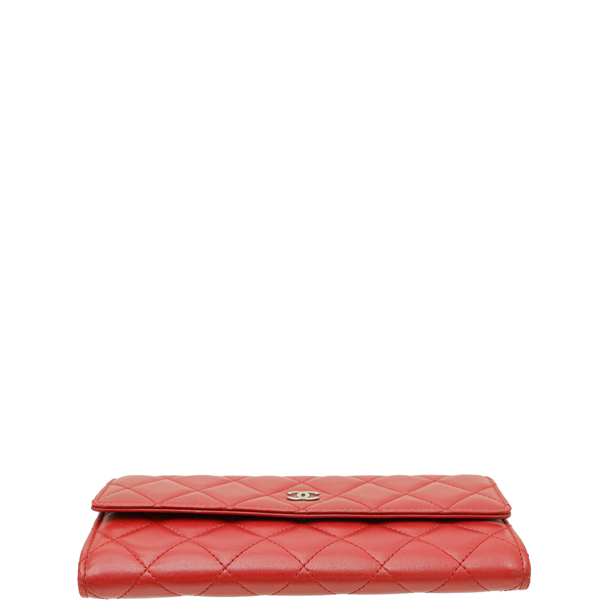 Chanel Red CC Classic Long Flap Wallet