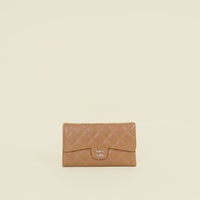 Chanel Light Brown CC Classic Long Wallet