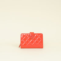 Chanel Coral CC Patent French Wallet