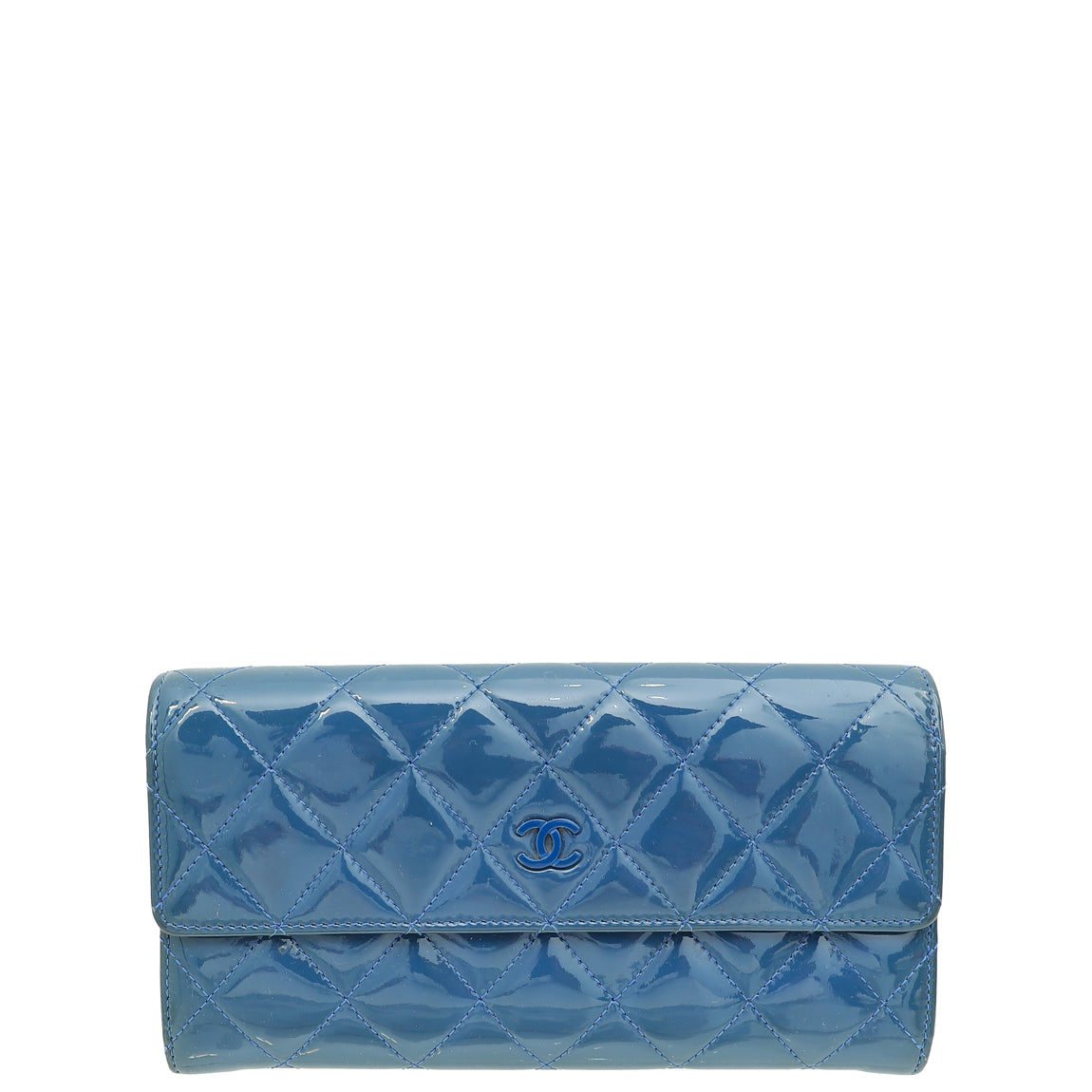 Chanel Blue CC Classic Flap Long Wallet