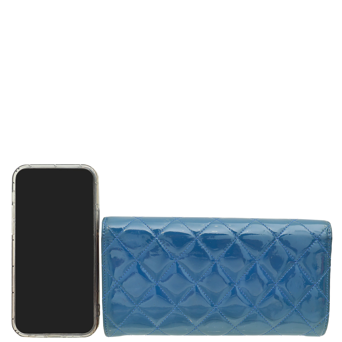 Chanel Blue CC Classic Flap Long Wallet