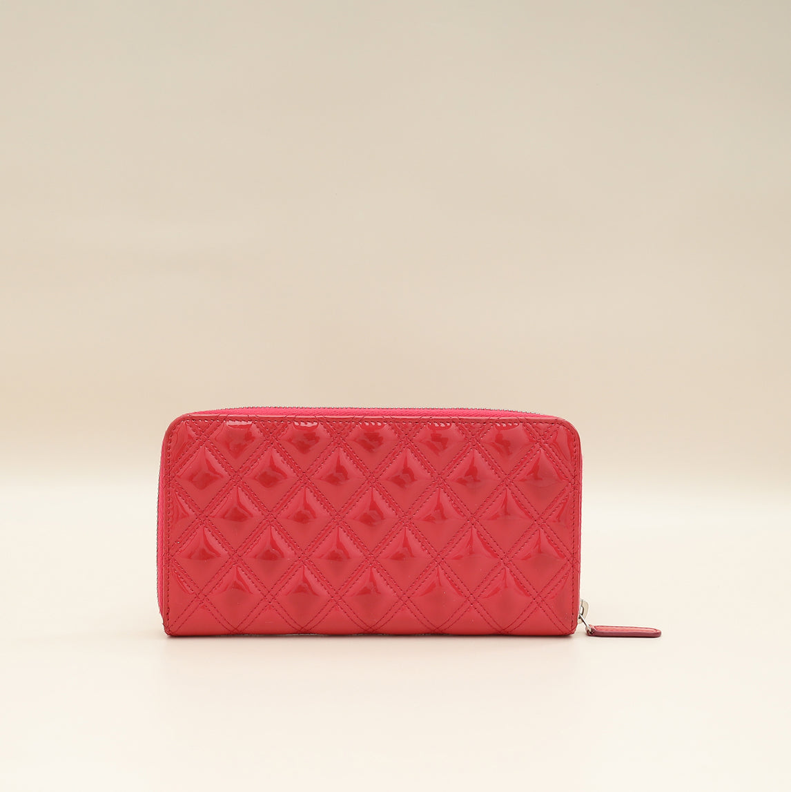 Chanel Dark Pink CC Classic Zip Around Long Wallet