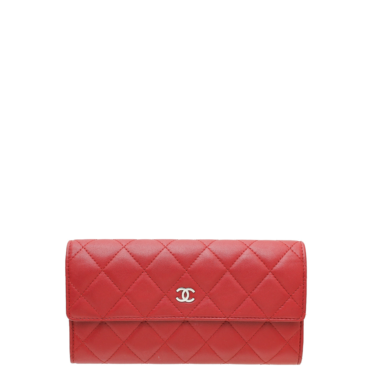 Chanel Red CC Classic Long Flap Wallet-Chanel-THE CLOSET