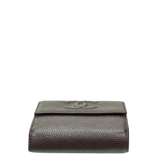 Chanel Burgundy CC Timeless Small French Wallet