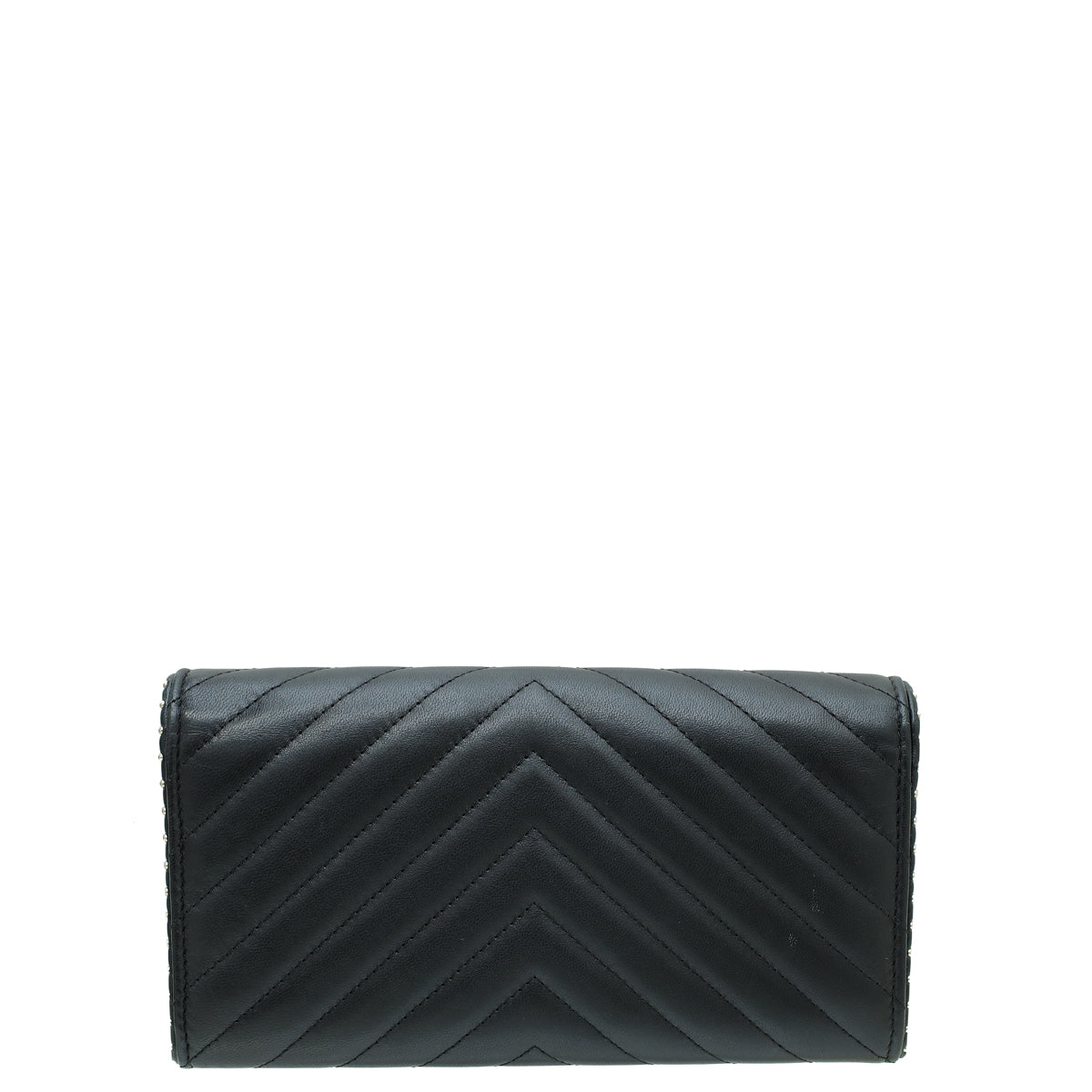 Chanel Black Studded Chevron Flap Wallet-Chanel-THE CLOSET