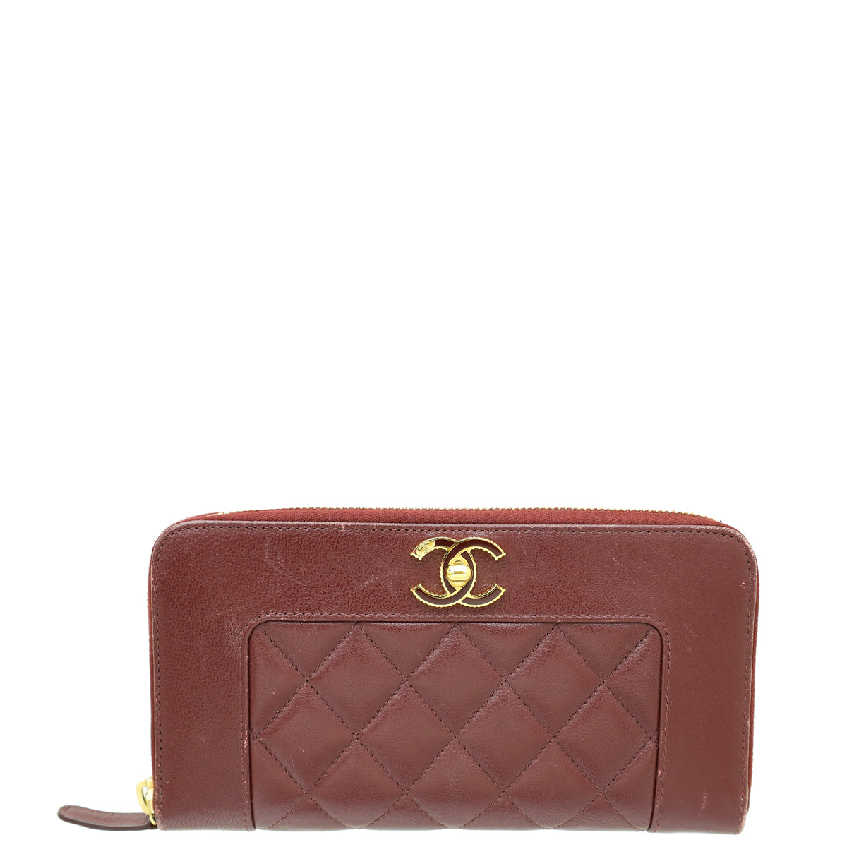 Chanel Burgundy "Paris in Rome" Zipped Wallet-Chanel-THE CLOSET