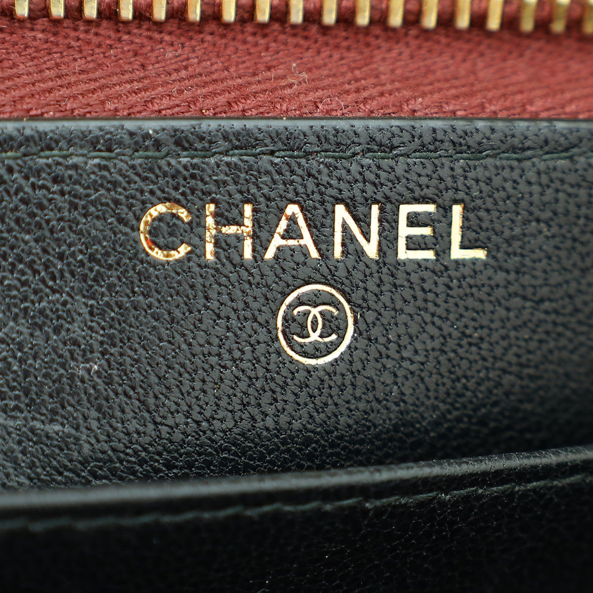 Chanel Burgundy "Paris in Rome" Zipped Wallet
