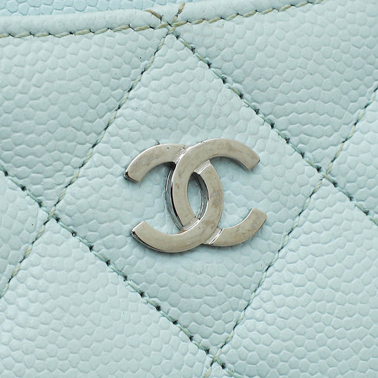 Chanel Sky Blue CC Classic Card Holder