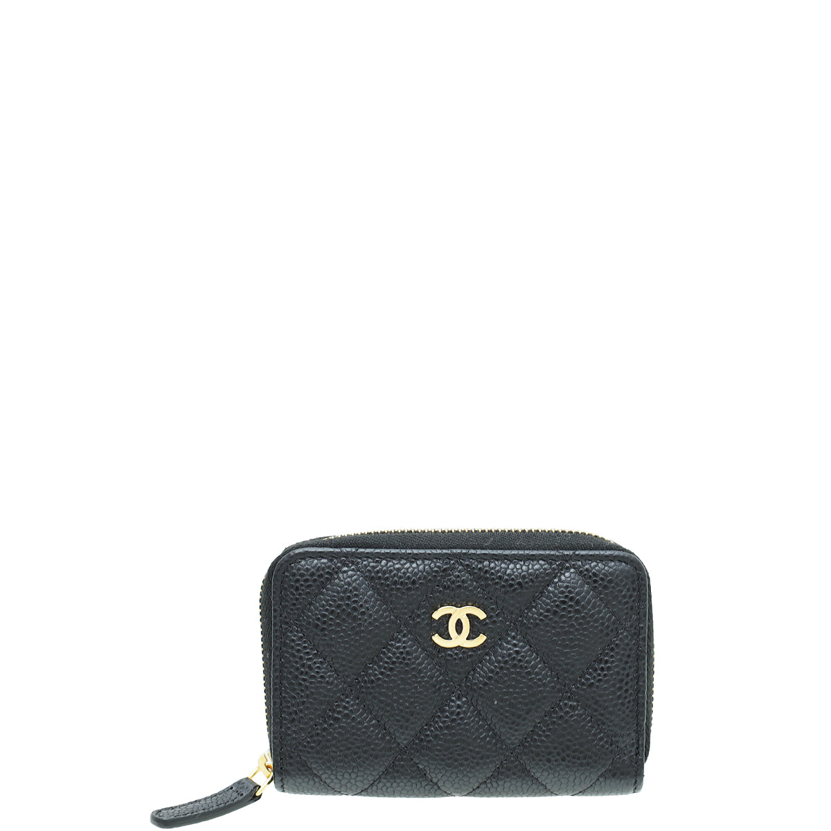 Chanel Black CC Classic Zip Small Coin Purse Wallet