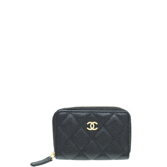 Chanel Zip Card Holder Interlocking CC Logo Wallet - Black Wallets,  Accessories - CHA911219