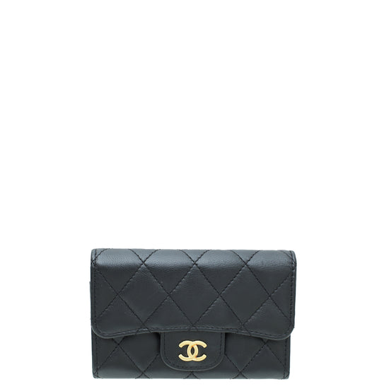 Chanel Black CC Classic Flap Small Card Case