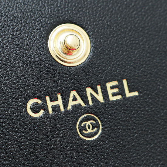 Chanel Black CC Heart Folding Small Wallet
