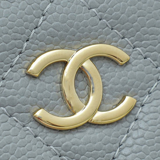 Chanel Light Gray Miss Coco Card Holder on Chain
