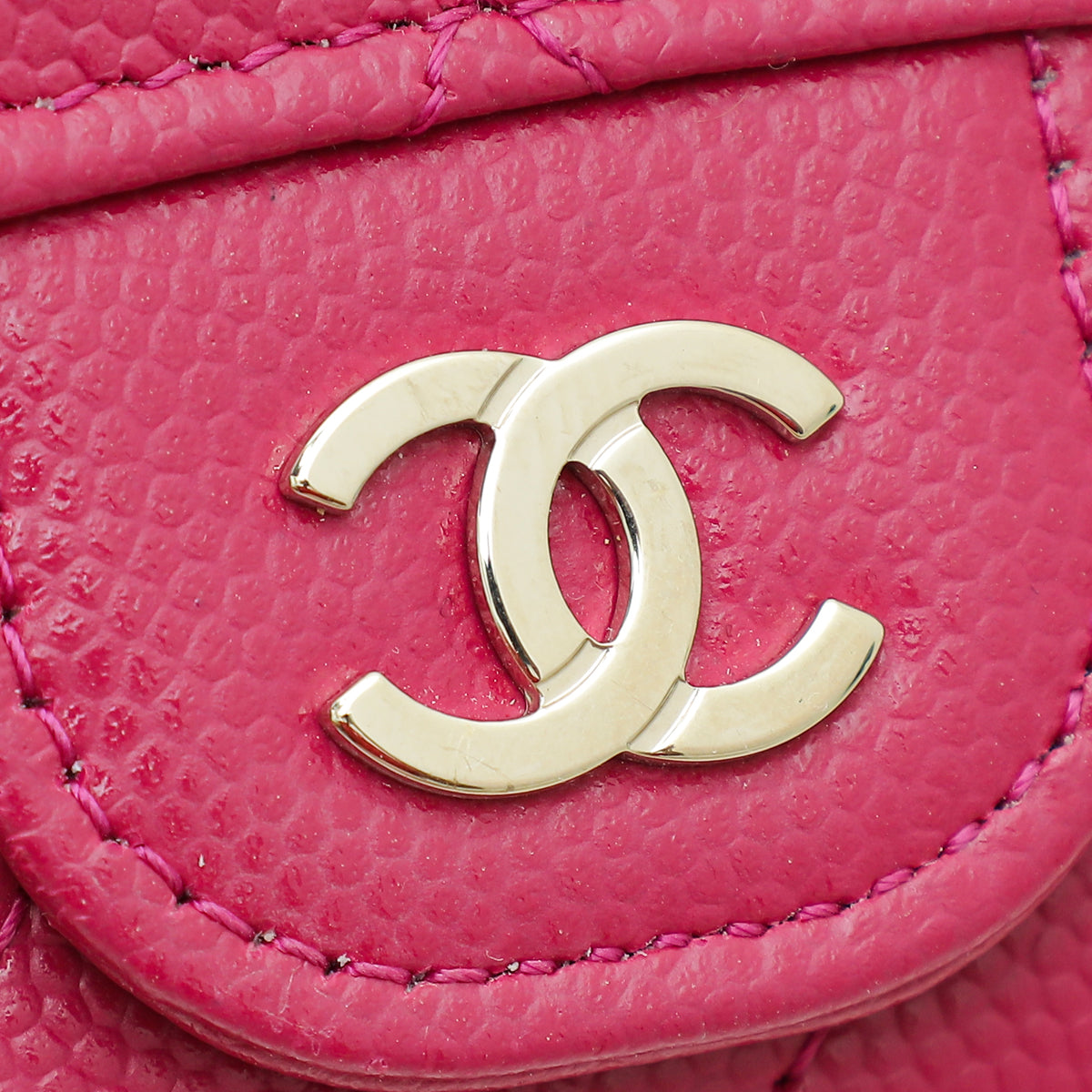 Chanel Fuchsia Classic Flap Card Holder