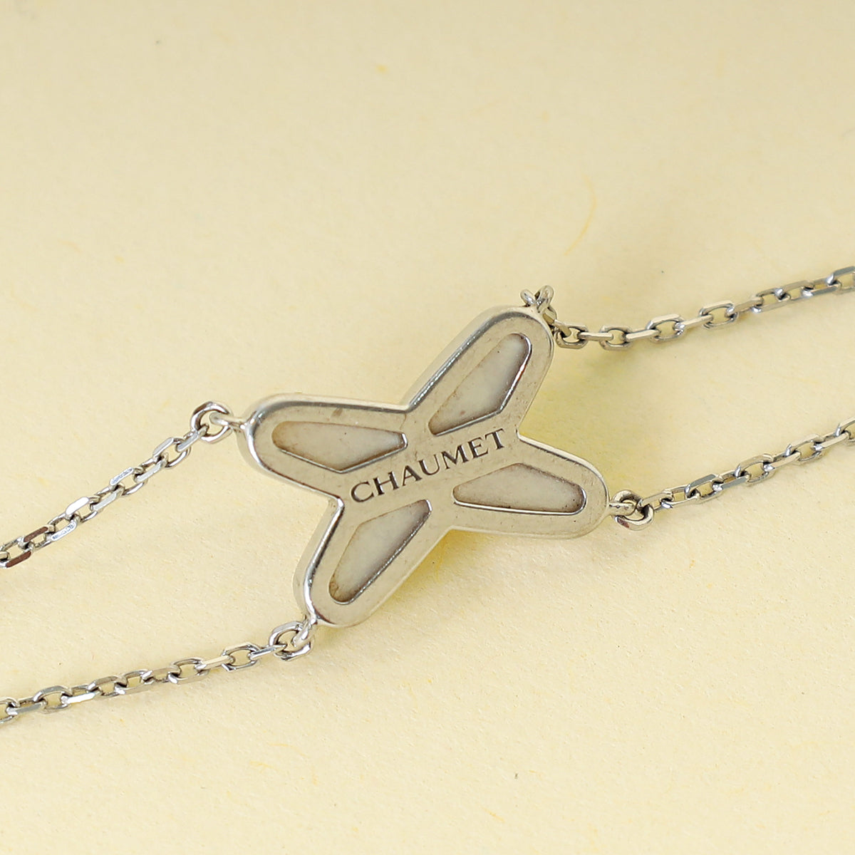 Chaumet 18K White Gold Jeux De Liens MOP Diamond Bracelet