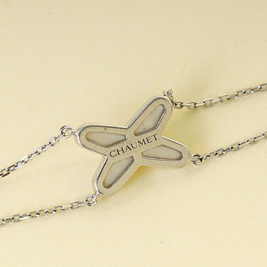 Chaumet 18K White Gold Jeux De Liens MOP Diamond Bracelet