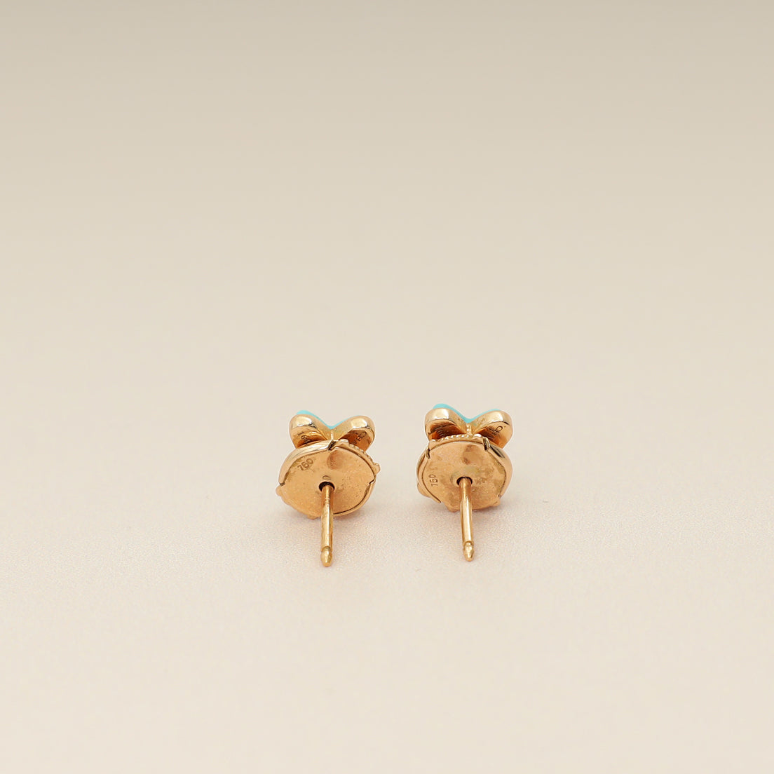 Chaumet 18K Rose Gold Jeux de Liens Diamond Turquoise Stud Earrings-Chaumet-THE CLOSET