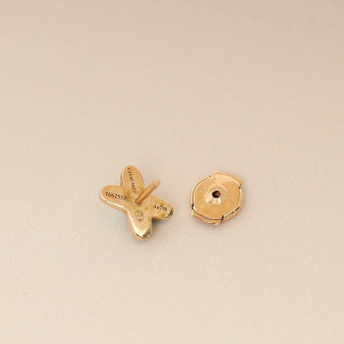 Chaumet 18K Rose Gold Jeux de Liens Diamond Turquoise Stud Earrings-Chaumet-THE CLOSET