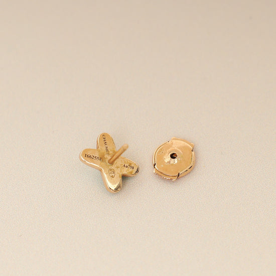 Chaumet 18K Rose Gold Jeux de Liens Diamond Turquoise Stud Earrings-Chaumet-THE CLOSET