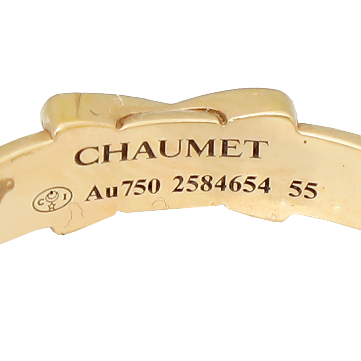 Chaumet 18K Rose Gold Diamond Jeux De Liens Ring 55