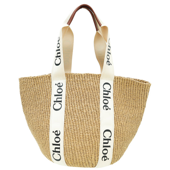 Chloe Bicolor Woody Basket Large Tote Bag