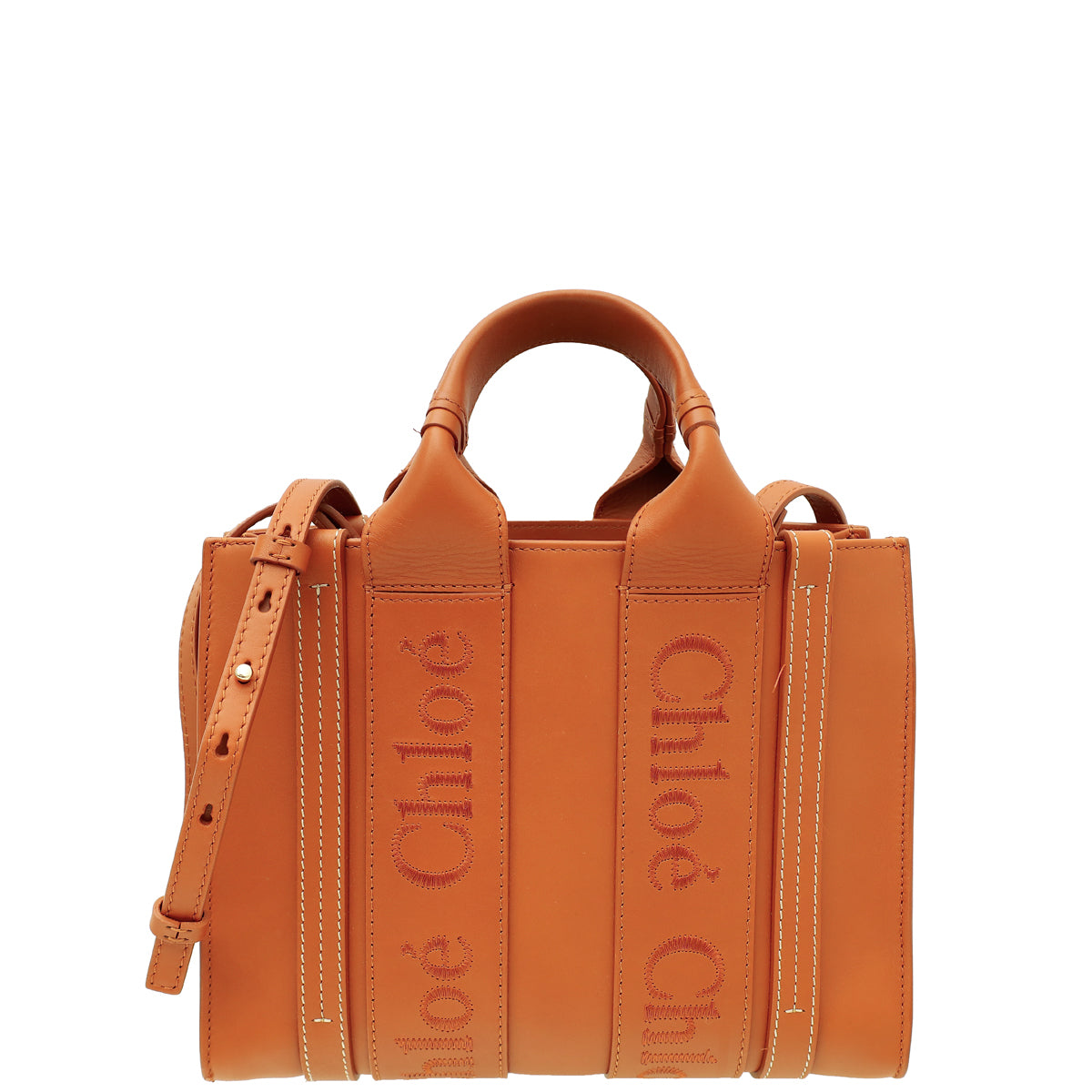 Chloe Caramel Woody Small Embroidered Tote Bag-Chloe-THE CLOSET