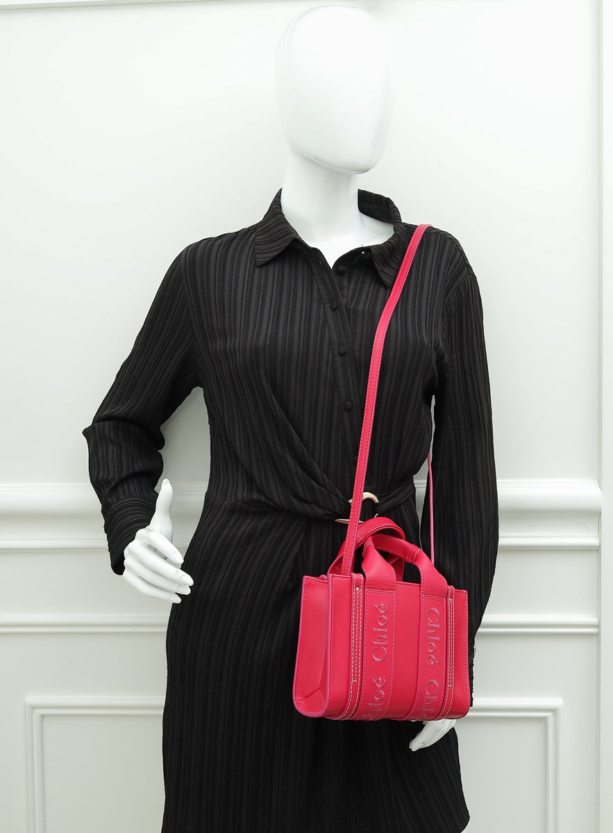 Chloe Fizzy Pink Mini Woody Tote Bag