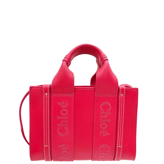 Chloe Fizzy Pink Mini Woody Tote Bag